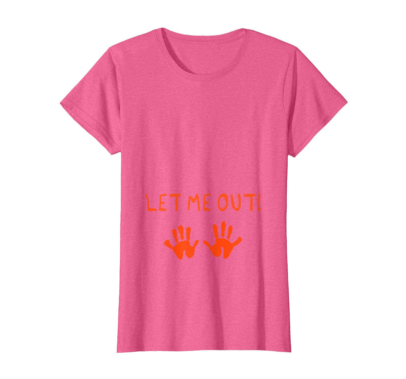 Halloween Pregnancy Costume Funny Tees Let Me Out Halloween Pregnancy Costume Baby Funny T-Shirt T-Shirt - Pink Heather