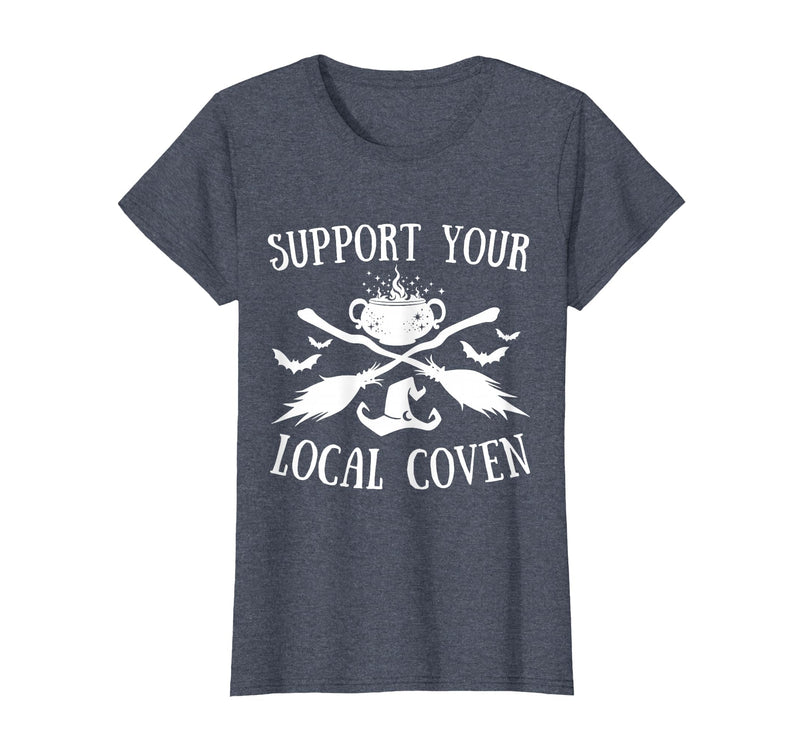 Support Your Local Coven Halloween tee Support Your Local Coven Halloween Coven Witch T-Shirt - Heather Blue