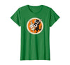 The Persnickety Owl Vintage Halloween Ephemera The Black Cat Magazine Halloween Cat Rabbit and Banjo T-Shirt - Kelly Green