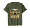 Mademark Wide-Eyed and Wild Hammerhead Shark Design T-Shirt - Olive Green