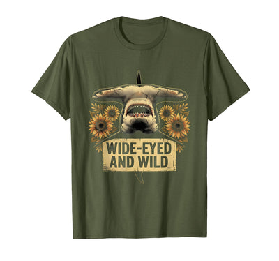 Wide-Eyed and Wild Hammerhead Shark Design T-Shirt