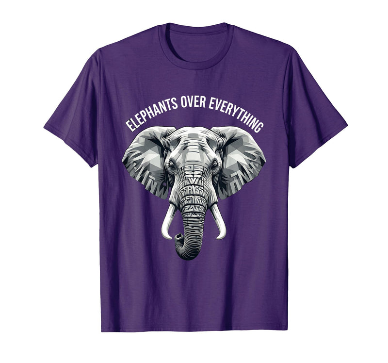 Mademark Elephants Over Everything Elephant Lover Design T-Shirt - Men - Purple