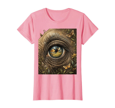 Mademark Elephant Eye Landscape Reflection Wildlife Art T-Shirt - Women