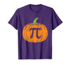 Halloween Tees Women Men Kids Pumpkin Pi Symbol Funny Math Nerd Spooky Halloween Pi Day T-Shirt - Purple