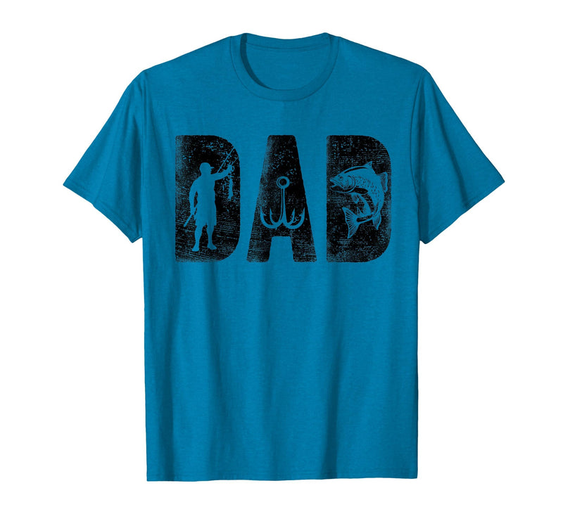 Fishing Gifts for Dad Father's Day Fisherman Fishing Dad Birthday Classic Bold Font Fish Daddy T-Shirt - Sapphire Blue