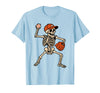 Funny Skeleton Baseball Tee Skeleton Baseball Halloween Costume Pitcher Sport Player T-Shirt - Baby Blue