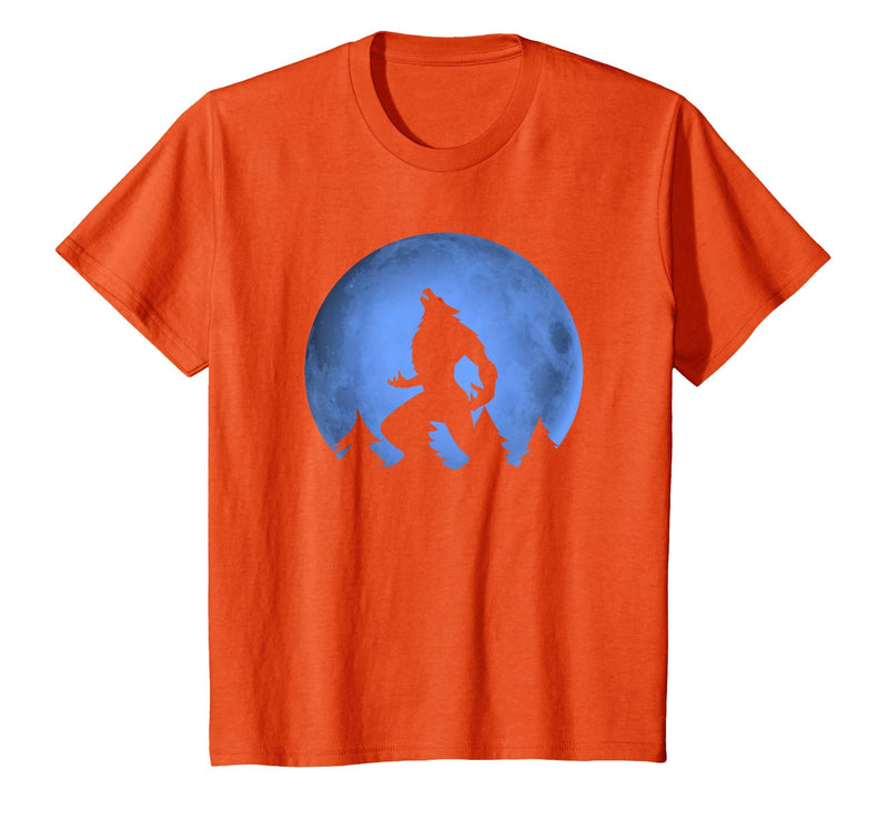 Ideas Halloween costume " Wolf moon " Wolf Halloween Costume Werewolf Blue Moon Scary for Men Boys T-Shirt - Orange