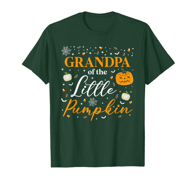 Little Pumpkin Halloween Family Matching Costumes Grandpa of The Little Pumpkin Family Matching Halloween T-Shirt - Dark