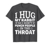 I Hug My Rabbit I Easter Bunny Design Lionhead Rabbit T-Shirt in Dark Heather Grey