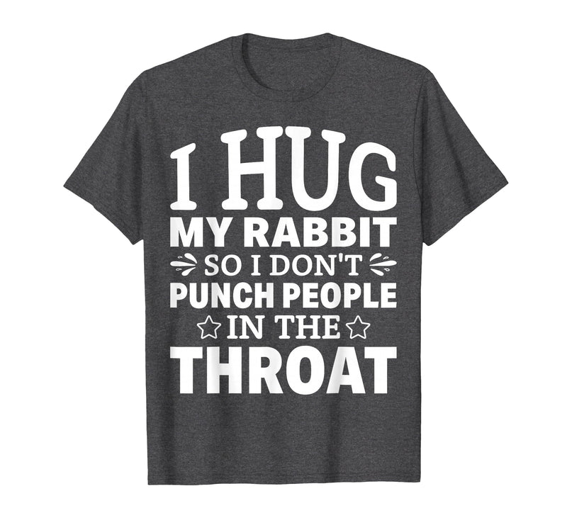 I Hug My Rabbit I Easter Bunny Design Lionhead Rabbit T-Shirt in Dark Heather Grey