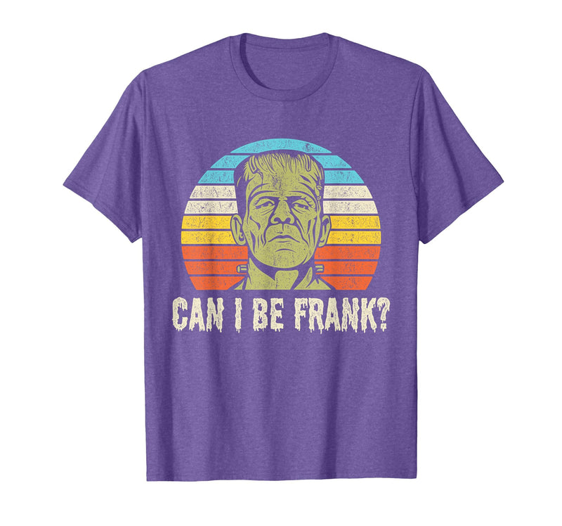 Can I Bee Frank Halloween Halloween Tee Can I be Frank? Funny Horror Frankenstein Tee T-Shirt - Purple Heather
