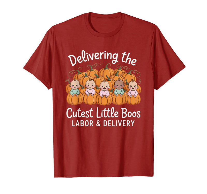 Spooky Nurse Halloween Labor and Delivery Gift Tee Delivering The Cutest Boos Labor & Delivery Halloween Nurse T-Shirt -