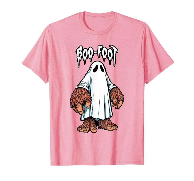 Spooky Bigfoot Sasquatch Ghost Halloween Humor Fun Boo Foot Bigfoot Ghost Sasquatch Halloween Funny Humor T-Shirt - Pink