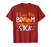 Match Halloween Couple Costumes I Love His Broomstick I Love Her Pumpkins T-Shirt - Cranberry Red
