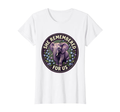 Mademark She Remembered For Us Gentle Elephant Design T-Shirt - Women