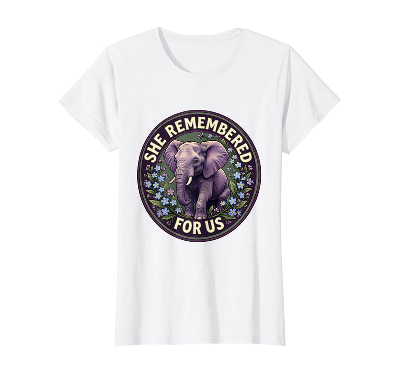 Mademark She Remembered For Us Gentle Elephant Design T-Shirt - Women - White