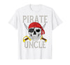Pirate Family Apparel Pirate Uncle Jolly Roger Flag Skull Family Pirates T-Shirt - White