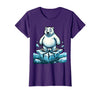 Mademark Polar Bear on Cracking Ice Floe Illustration T-Shirt - Purple
