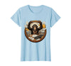 Mademark Monkey Office Chaos Funny Adult Humor Graphic T-Shirt - Women - Baby Blue
