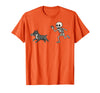 Pitbull Halloween Costume Funny Pitbull Skeleton Hand Halloween T-Shirt - Orange