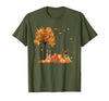 Funny German Shepherd Thanksgiving Halloween German Shepherd Autumn Leaf Fall Dog Thanksgiving Halloween T-Shirt - Olive