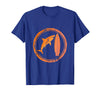 Mademark Great White Shark Breaching Surfboard Graphic T-Shirt - Royal Blue