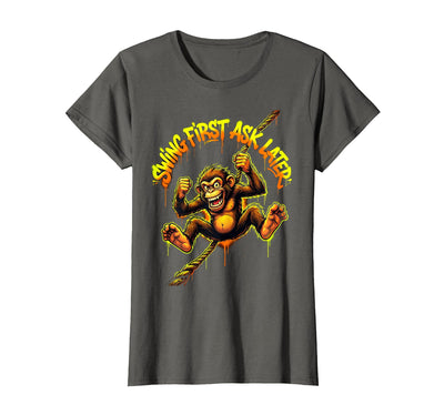 Swing First Ask Later Graffiti Monkey T-Shirt