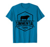 Funny Farmer Gift for Simmental Cattle Cow Farmer - Simmental Cattle T-Shirt - Sapphire Blue