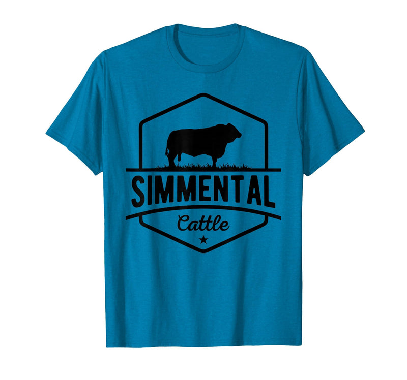 Funny Farmer Gift for Simmental Cattle Cow Farmer - Simmental Cattle T-Shirt - Sapphire Blue