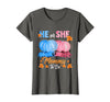 He Or She Pumpkin Gender Reveal Party Supplies Tee Halloween Pumpkin Gender Reveal He or She Mommy to Be T-Shirt - Asphalt