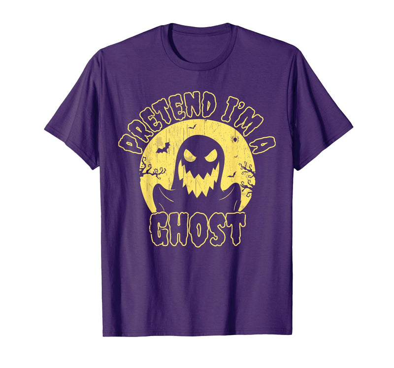 Funny Pretend Im A Ghost Halloween Quote Vintage Pretend I’m A Ghost Funny Halloween Quote Vintage T-Shirt - Purple