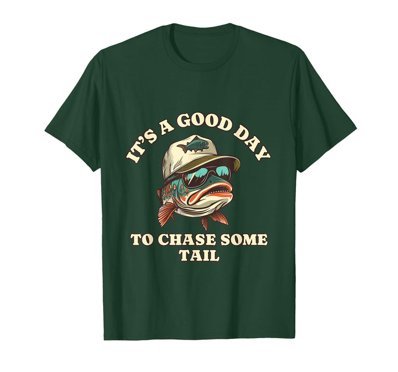 Funny Outdoor Anglers & Fisherman Designs Catch Fish and Laugh Hard with This Fishing Pun T-Shirt - Dark Green