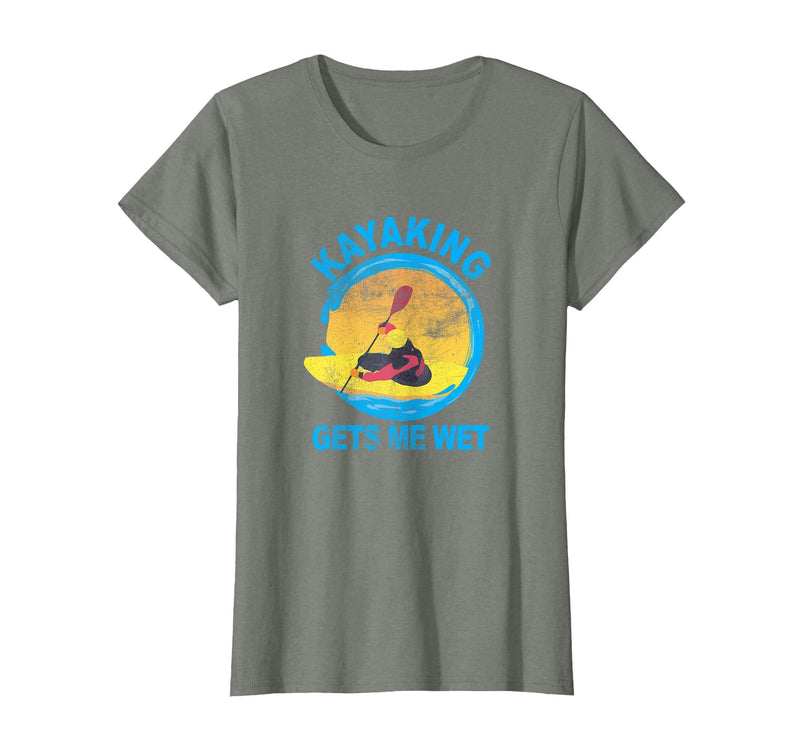 Groundhog Tees Kayaking Gets Me Wet Halloween Funny T-Shirt T-Shirt - Olive Heather
