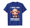 Funny Cow Apparel I Have OCD Obsessive Cow Disorder Cow Lover Farmer T-Shirt - Royal Blue