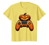 Spooky Halloween Gamers 2023 Halloween Skeleton Zombie Gaming Controllers Mummy Boys Kids T-Shirt - Lemon Yellow