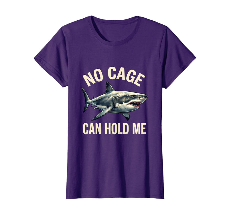 Mademark No Cage Can Hold Me Wild Shark Men Design T-Shirt - Purple