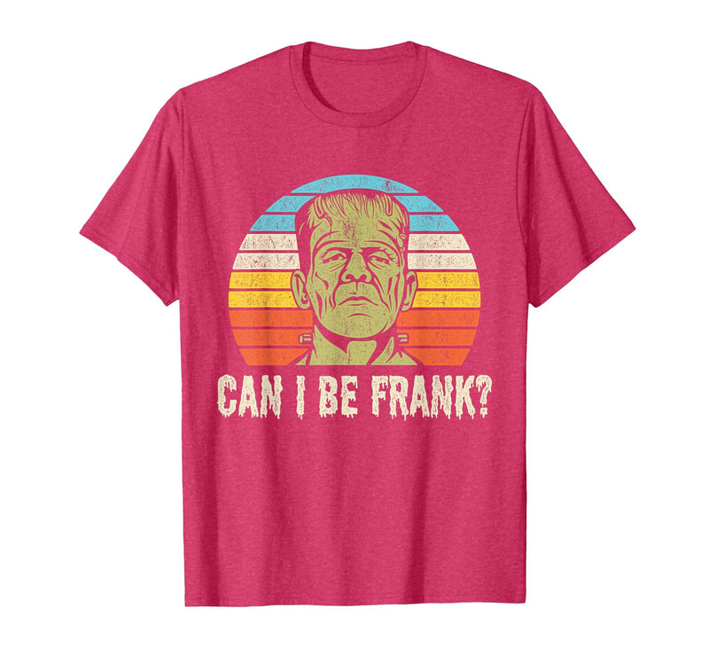 Can I Bee Frank Halloween Halloween Tee Can I be Frank? Funny Horror Frankenstein Tee T-Shirt - Red Heather