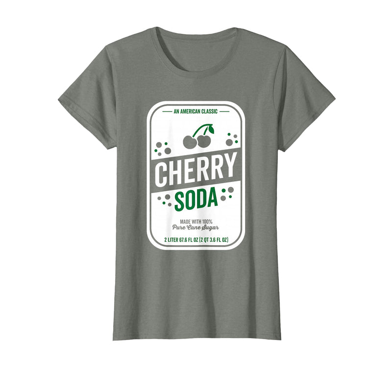 Funny Soda Pop Label Tees Soda Group Halloween Costume Cherry Soda T-Shirt - Olive Heather