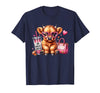 Highland Cow Land of NYC One Boujee Heifer Highland Cow Bougie Pink Tumbler Handbag T-Shirt - Navy Blue
