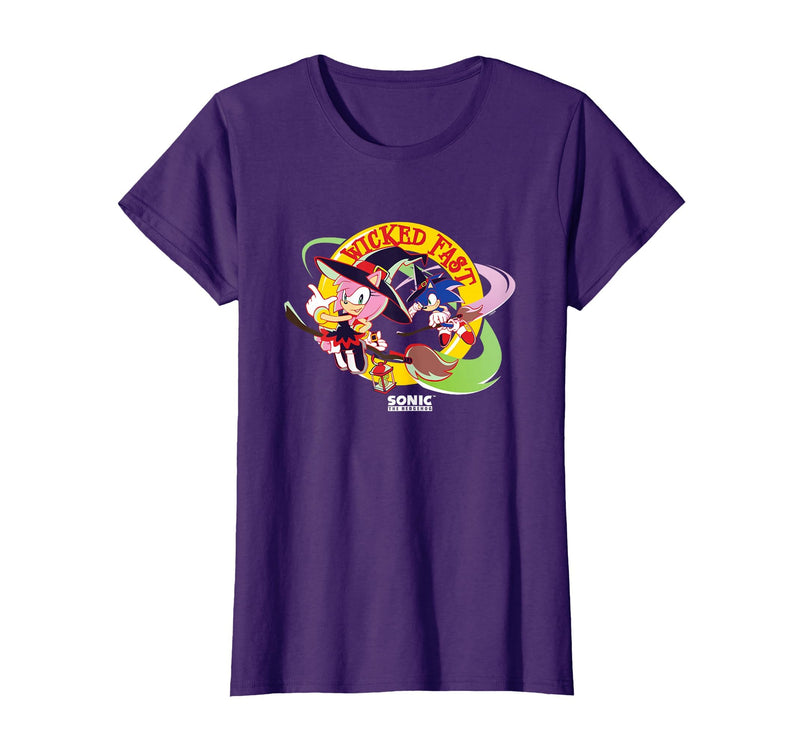 Sonic The Hedgehog Halloween Wicked Fast Witch Costumes T-Shirt - Purple