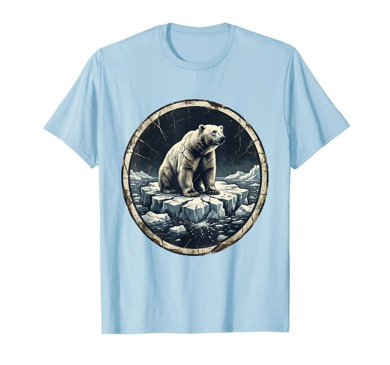 Mademark Polar Bear Drifting on Ice Floe Illustration T-Shirt - Baby Blue