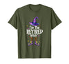 Funny Quote Horror Costume Party Family Friends I'm The Retired Witch Spooky Scary Halloween Retiree Women T-Shirt - Olive