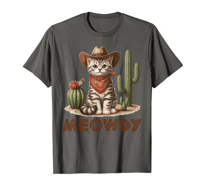 Cat Shirts For Men Women Girls Kids Gift Cat Cowboy Hat Cactus Meowdy Cute Kitten Kitty Women Men Kid T-Shirt