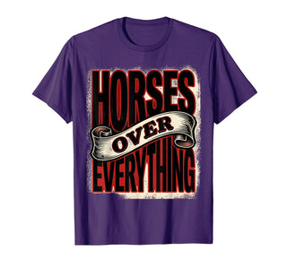 Mademark Horses Over Everything Equestrian Design T-Shirt - Men - Purple