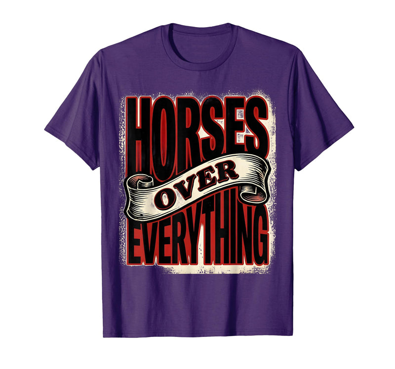 Mademark Horses Over Everything Equestrian Design T-Shirt - Men - Purple