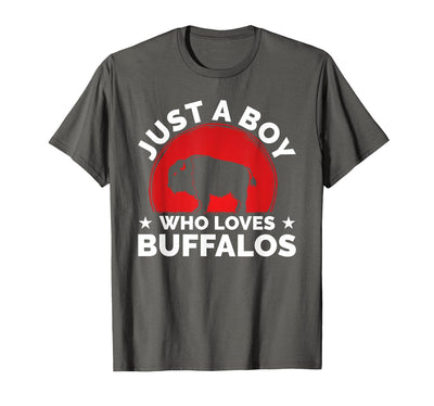 Cow Bison Funny Buffalo Just a Boy Who Loves Buffalos T-Shirt