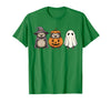 Funny Retro Hedgehog Halloween Witch Spooky Ghost Hedgehog Lover Pumpkin Halloween T-Shirt - Kelly Green
