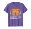 Im With Butterfly Halloween Costume Party Gift I'm with Butterfly Halloween Costume Matching Couples Party T-Shirt - Purple