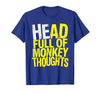 Mademark Head Full of Monkey Thoughts Funny Primate Design T-Shirt - Men - Royal Blue