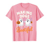 Dog Lover Spooky Grooming Groomer Attire Pet Groomer Funny Halloween Making Dogs Bootiful T-Shirt - Pink